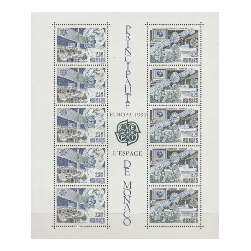 Monako pašto ženklai (1991). Europos kosmoso tyrinėjimai