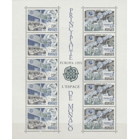 Monako pašto ženklai (1991). Europos kosmoso tyrinėjimai