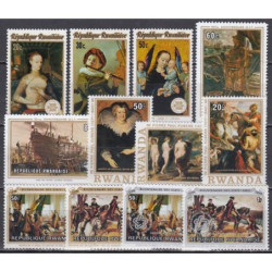 Rwanda. Lot of mint stamps 5 (paintings)
