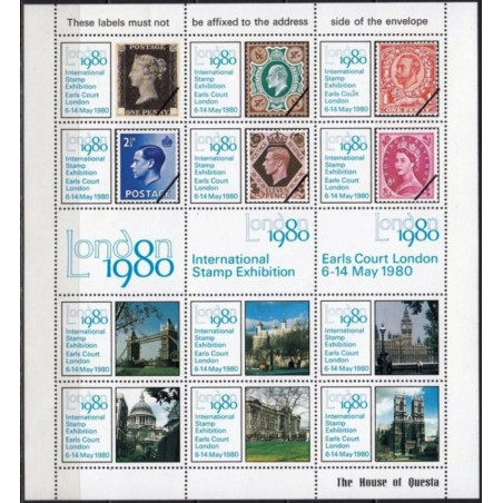 Didžioji Britanija 1980. Blokas, išleistas filatelijos parodai