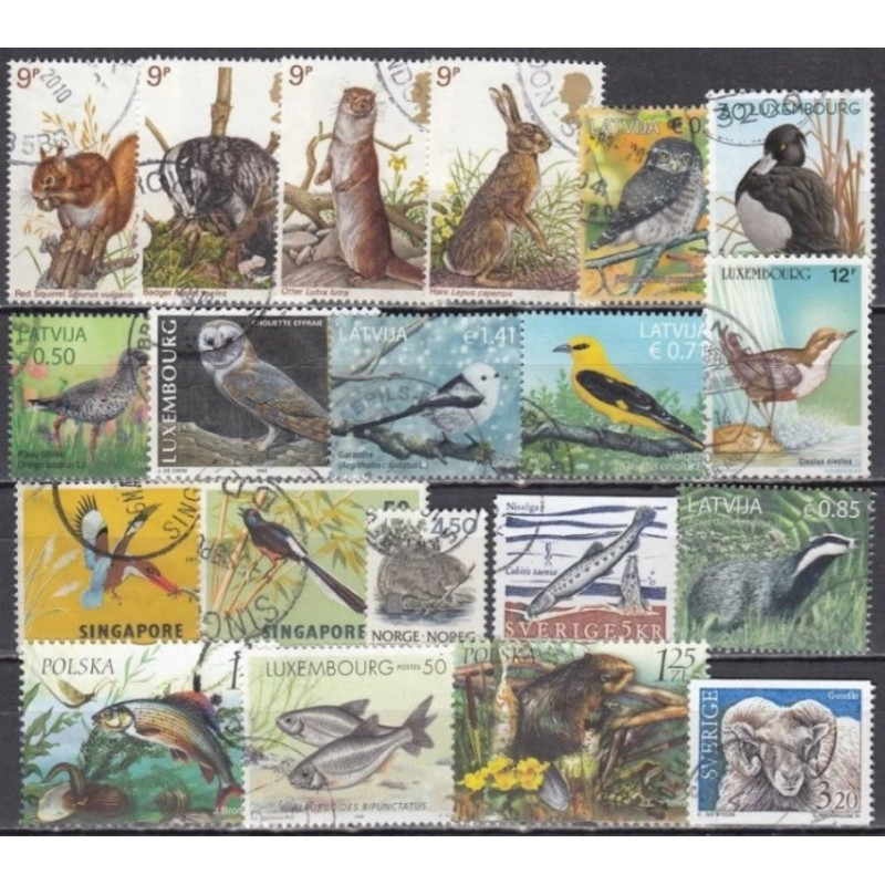 Naudotų ženklų rinkinys 60 (fauna)