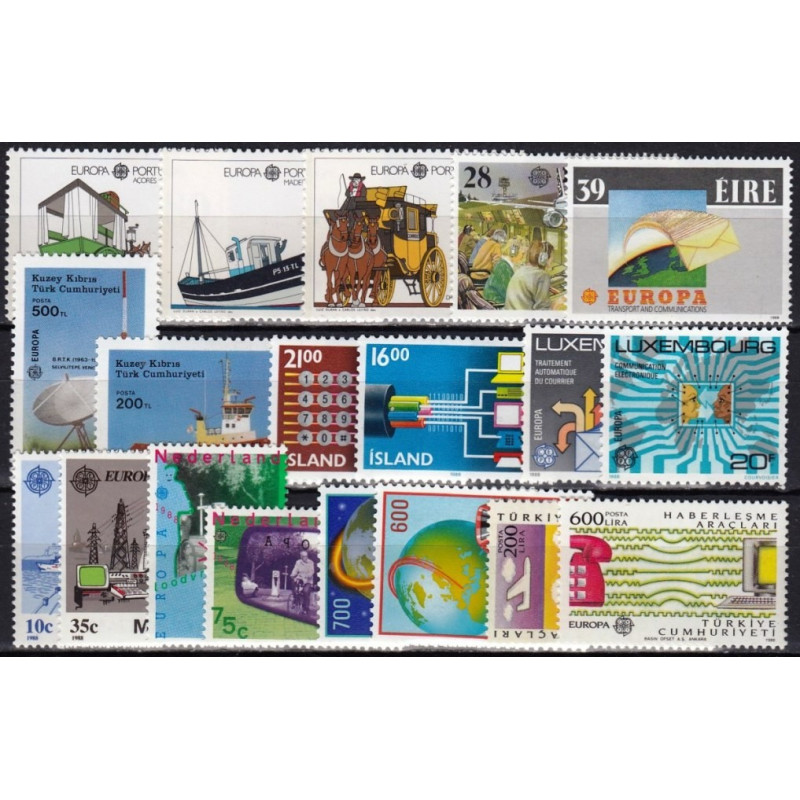 Europa 1988 - Transportation and communications on stamps