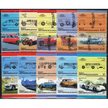 Išparduodami Sent Vinsento ir Grenadinų pašto ženklai (1984). Senoviniai automobiliai