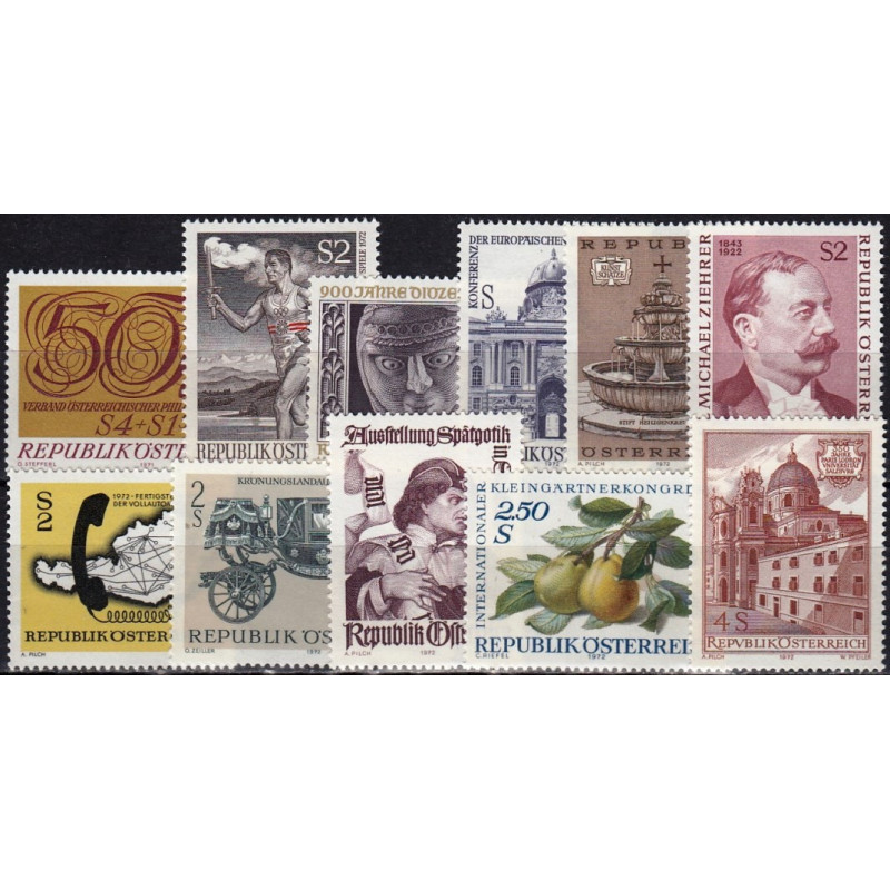 Austria 1970's. Set of new stamps on sale (1971-1972)