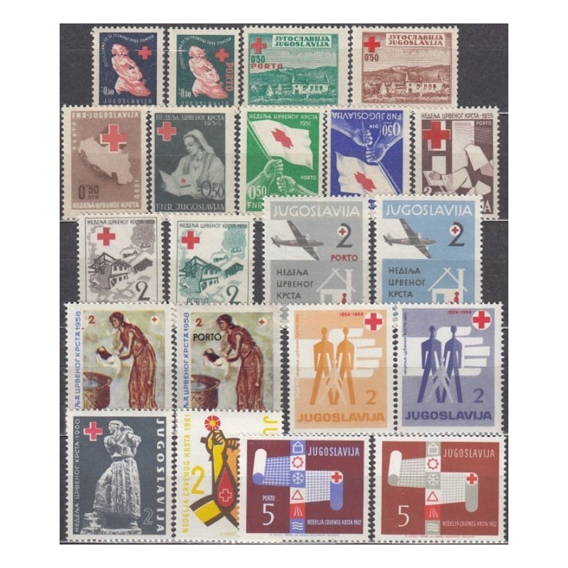 Yugoslavia 1947-1962 - Red Cross (21 charity stamp)