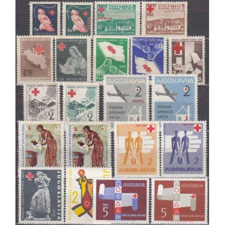 Yugoslavia 1947-1962 - Red Cross (21 charity stamp)