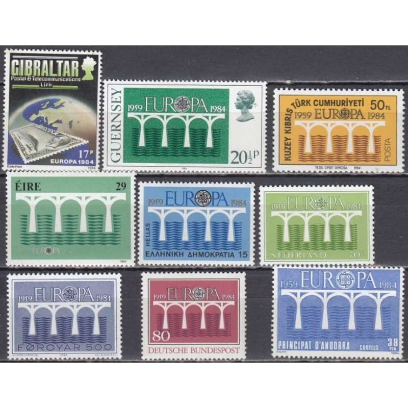 Selection of Europa stamps 1984. CEPT anniversary