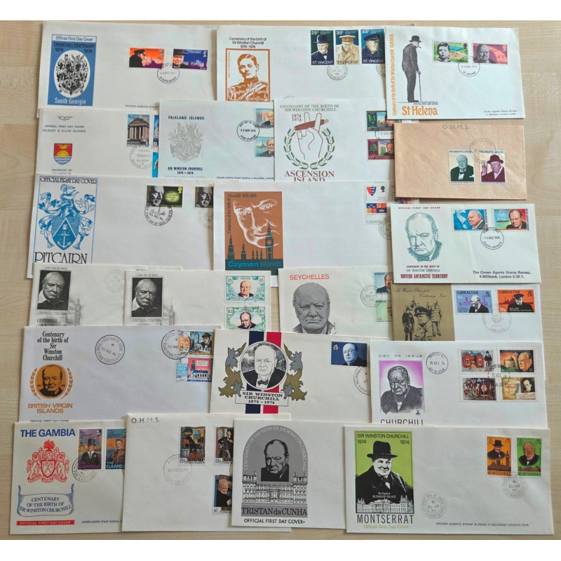 Britų Sandrauga 1974. Vinstonas Čerčilis (vokų rinkinys, 21 vnt.)