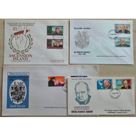 Britų Sandrauga 1974. Vinstonas Čerčilis (vokų rinkinys, 4 vnt.)