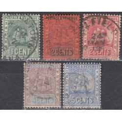 Britų Gajana 1890-ieji. Naudotų ženklų rinkinys 01 (burlaivis)