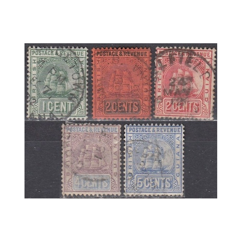 Guyana 1890s. Set of used stamps 01