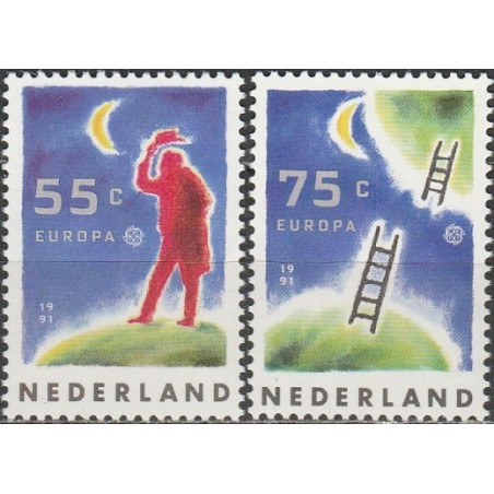 Nyderlandų pašto ženklai (1991). Europos kosmoso tyrinėjimai