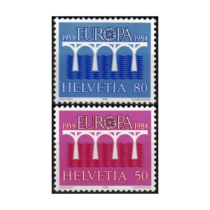 Šveicarijos pašto ženklai (1984). CEPT - 25-eri metai, Stilizuotas tiltas