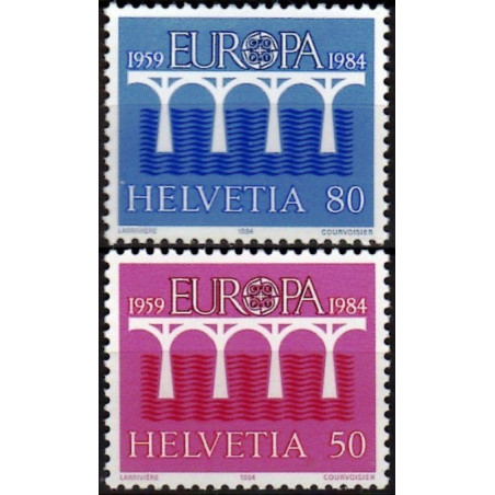 Šveicarijos pašto ženklai (1984). CEPT - 25-eri metai, Stilizuotas tiltas