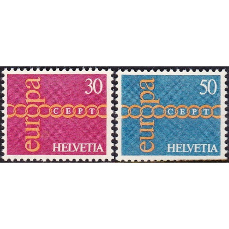 Šveicarijos pašto ženklai (1971) - Fantastiškos Europa ženklų kainos‎