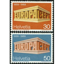 Šveicarijos pašto ženklai (1969) - Fantastiškos Europa ženklų kainos‎