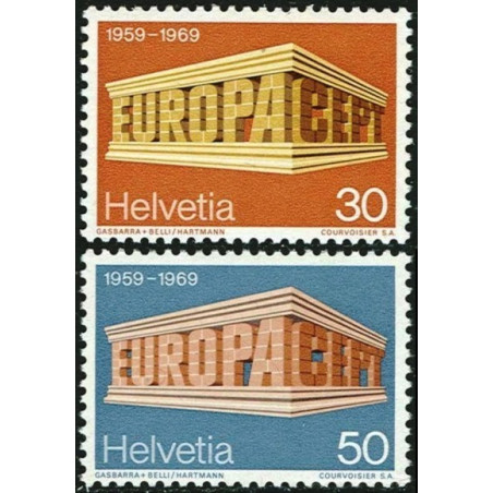 Šveicarijos pašto ženklai (1969) - Fantastiškos Europa ženklų kainos‎