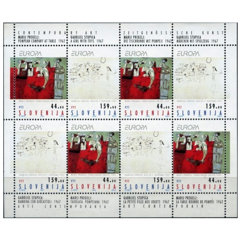 Slovėnijos pašto ženklai (1993). Šiuolaikinis menas: paveikslai