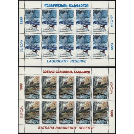 Gruzijos pašto ženklai (1999). Gamtos rezervatai ir draustiniai