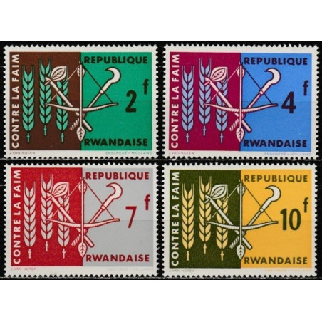 Ruandos pašto ženklai (1963). Kampanija prieš skurdą