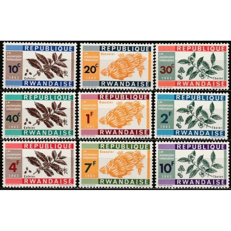 Ruandos pašto ženklai (1963). Vaisiai