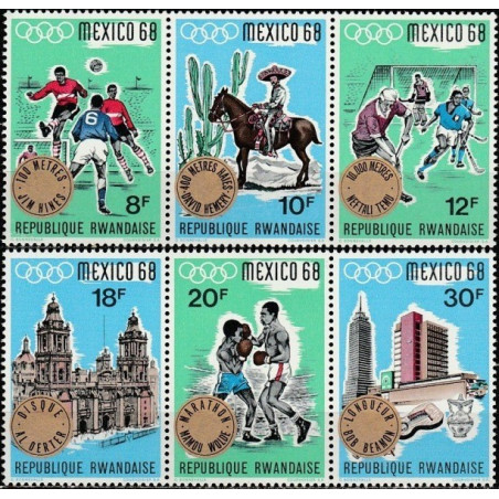 Rwanda 1968. Olympic Games Mexico City - winners (athletics)