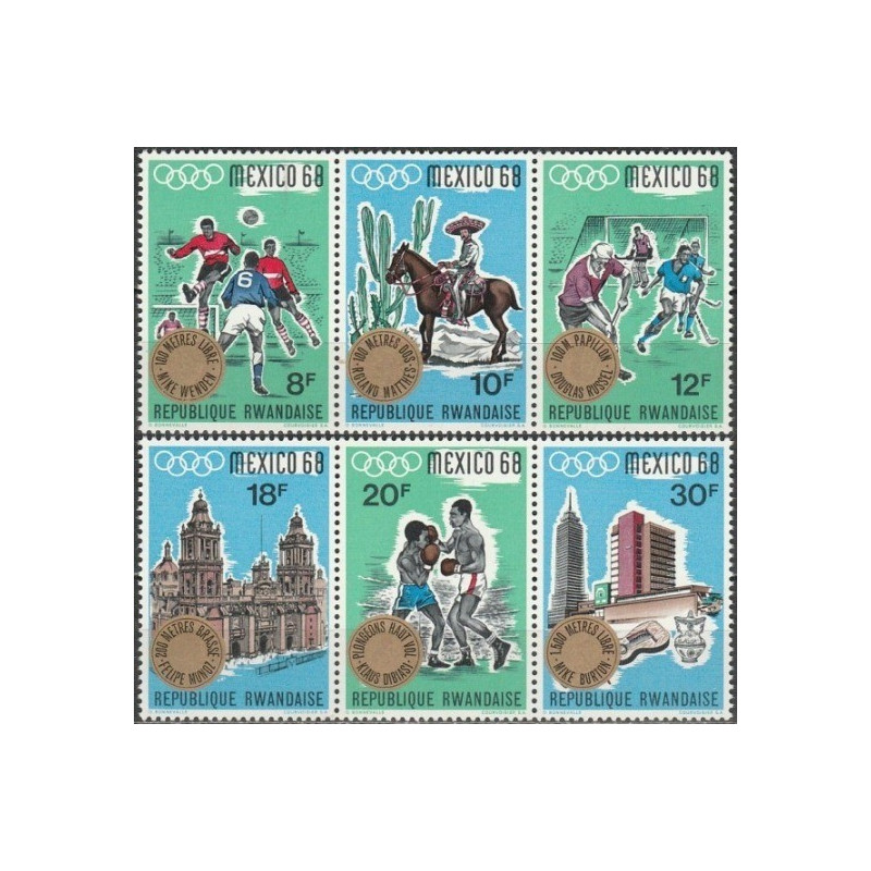 Rwanda 1968. Olympic Games Mexico City - winners (swimming)