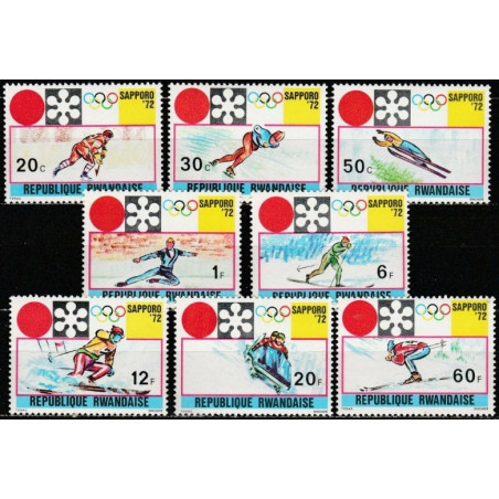 Ruandos pašto ženklai (1972). Saporo žiemos olimpinės žaidynės