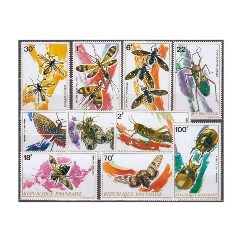 Rwanda stamps (1973) for sale. Insects