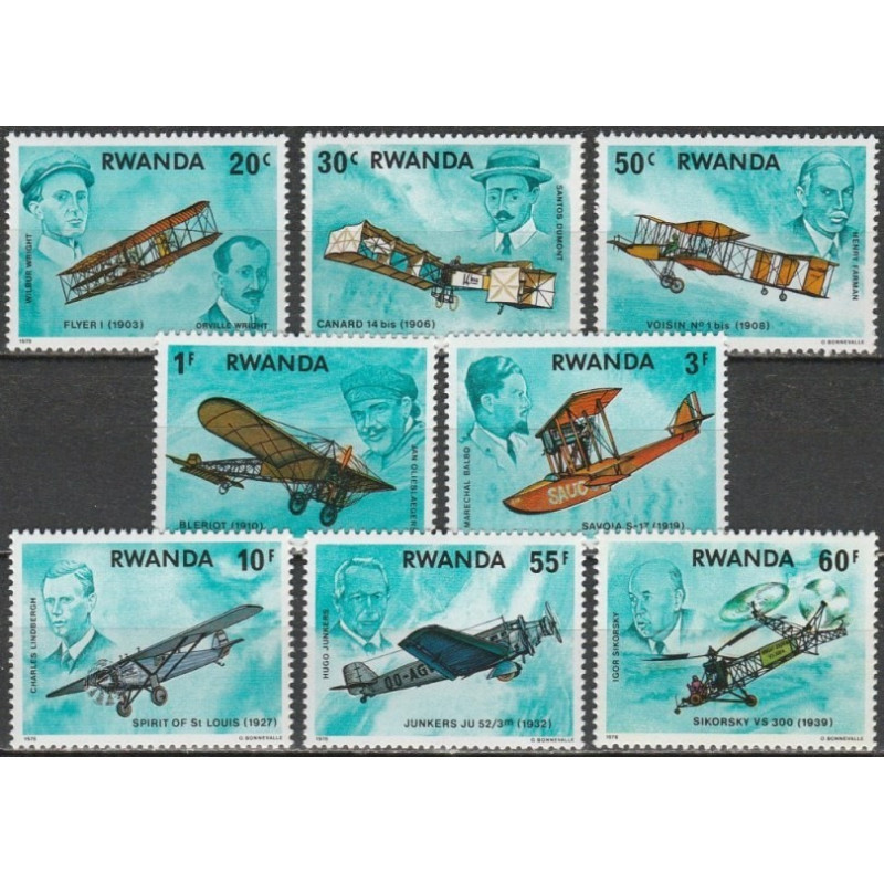 Ruandos pašto ženklai (1978). Aviacijos istorija