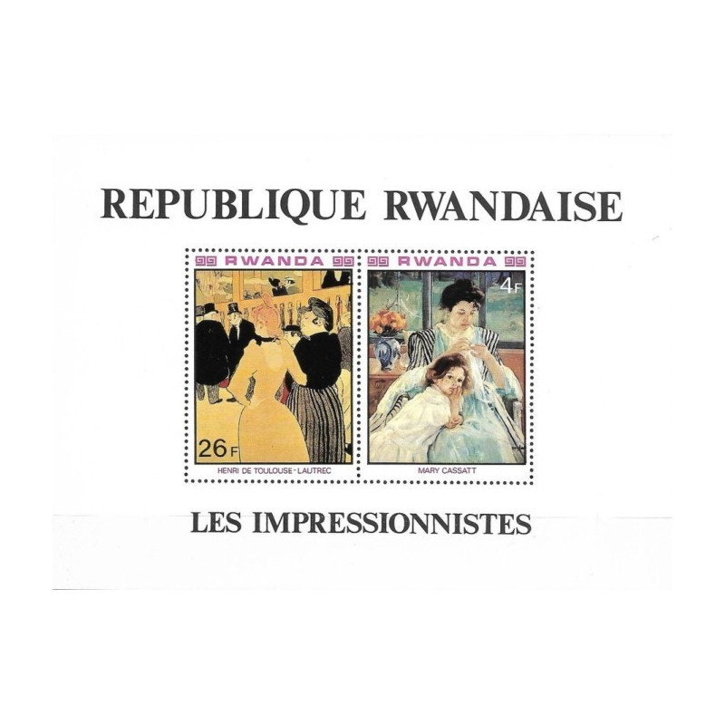Ruandos pašto ženklai (1980). Prancūzų impresionistų paveikslai