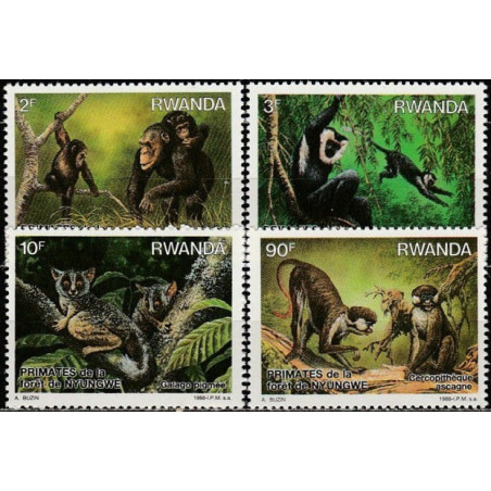 Rwanda stamps (1988) for sale. Monkeys