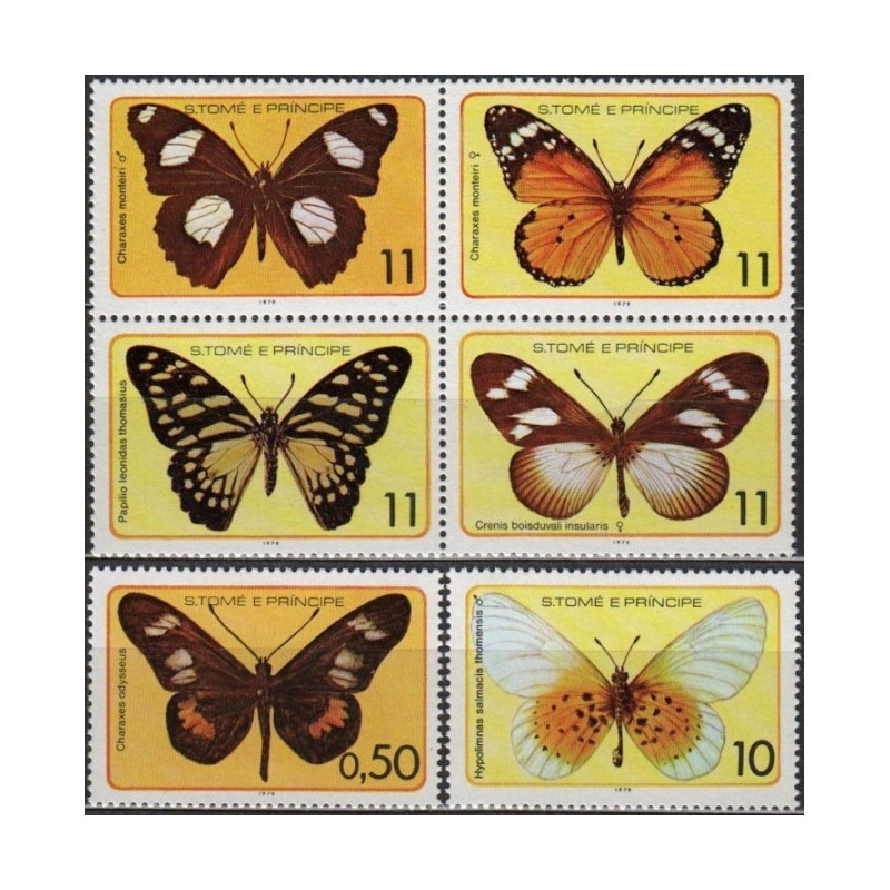 San Tomės ir Prinsipės pašto ženklai (1979). Drugeliai