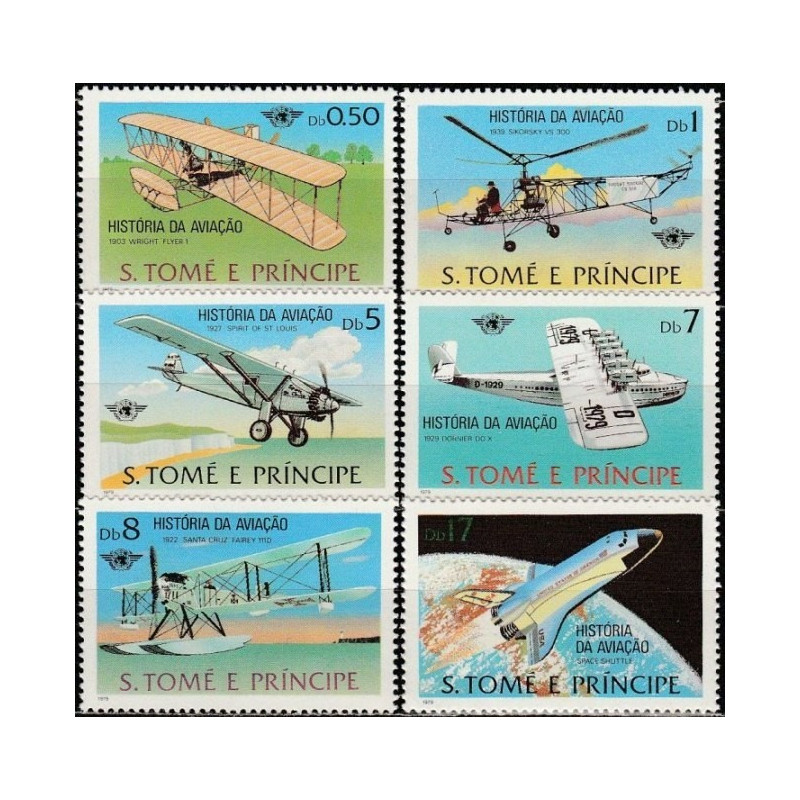 San Tomės ir Prinsipės pašto ženklai (1979). Aviacijos istorija