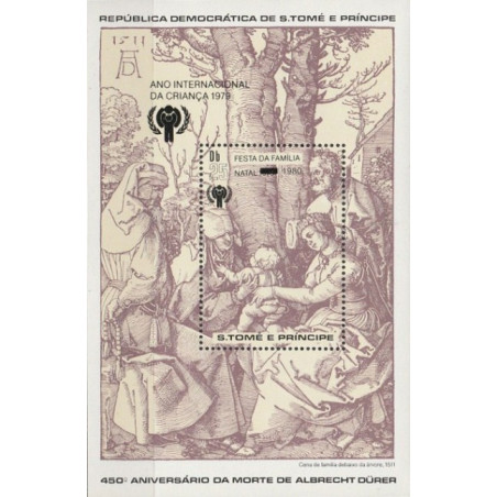Sao Tome and Principe 1980. Durer painting (overprinted for christmas)