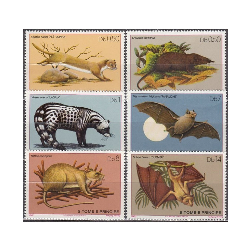 Sao Tome and Principe stamps (1981) for sale. Mammals