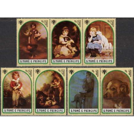Sao Tome and Principe stamps (1981) for sale. Paintings (children and dogs)