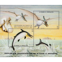 Sao Tome and Principe 1982. Prehistoric fauna, Charles Darwin