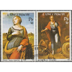 San Tomė ir Prinsipė 1983. Velykos, paveikslai (Rafaelis, Šv. Kotryna ir Šv. Margarita)