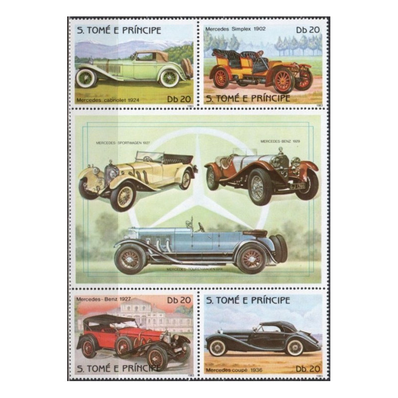 San Tomė ir Prinsipė 1983. Senoviniai automobiliai (Mercedes-Benz)