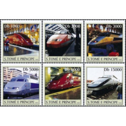 Sao Tome and Principe stamps (2003) for sale. Modern locomotives