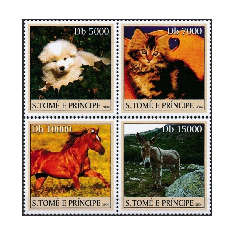San Tomės ir Prinsipės pašto ženklai (2004). Naminiai gyvūnai
