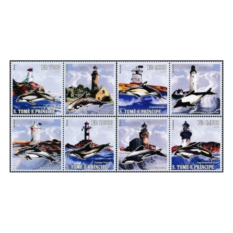 Sao Tome and Principe stamps (2006) for sale. Lighthouses and dolphins