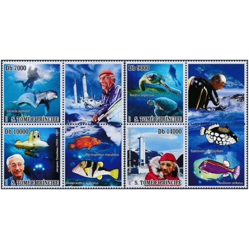 San Tomė ir Prinsipė 2007. Žakas Kusto (prancūzų jūrininkas, okeanografas)