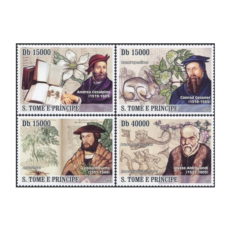 Sao Tome and Principe stamps (2008) for sale. Famous naturalists