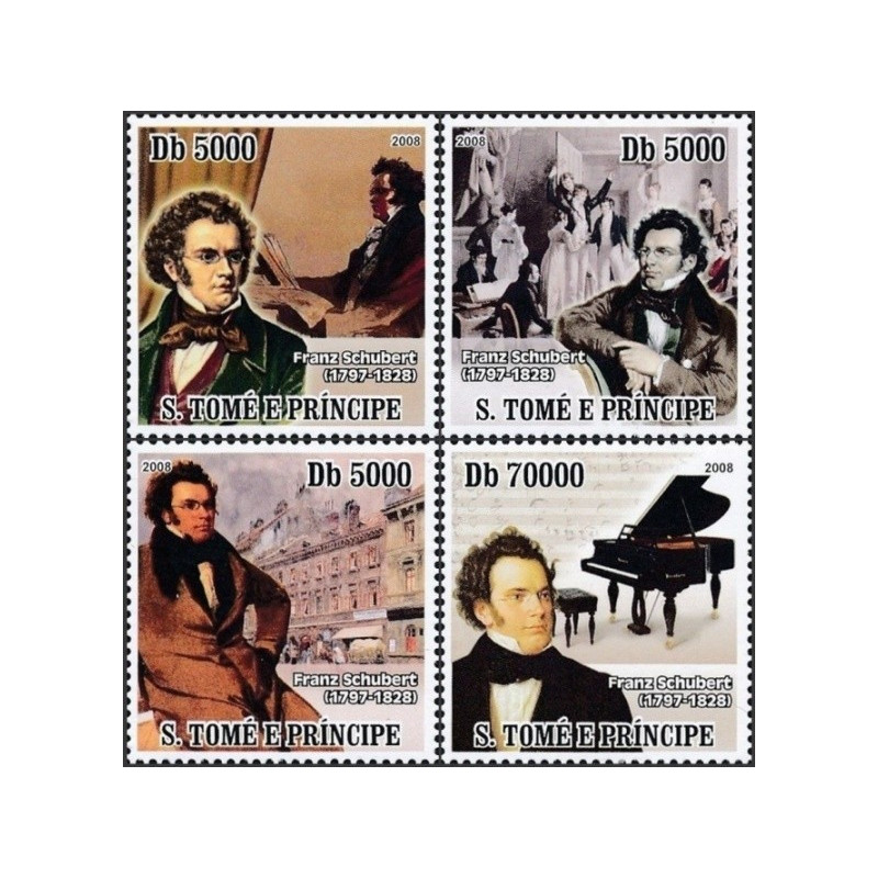 Sao Tome and Principe stamps (2008) for sale. Franz Schubert