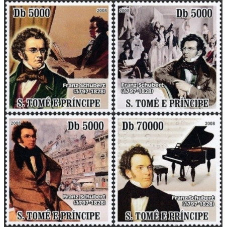 San Tomės ir Prinsipės pašto ženklai (2008). Francas Šubertas