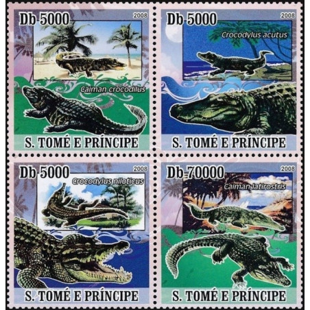 Sao Tome and Principe stamps (2008) for sale. Crocodilians