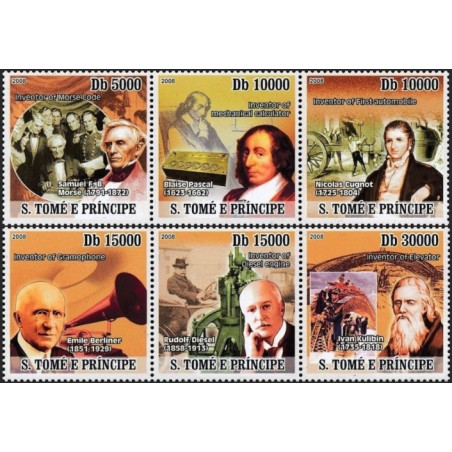 Sao Tome and Principe stamps (2008) for sale. Famous inventors II