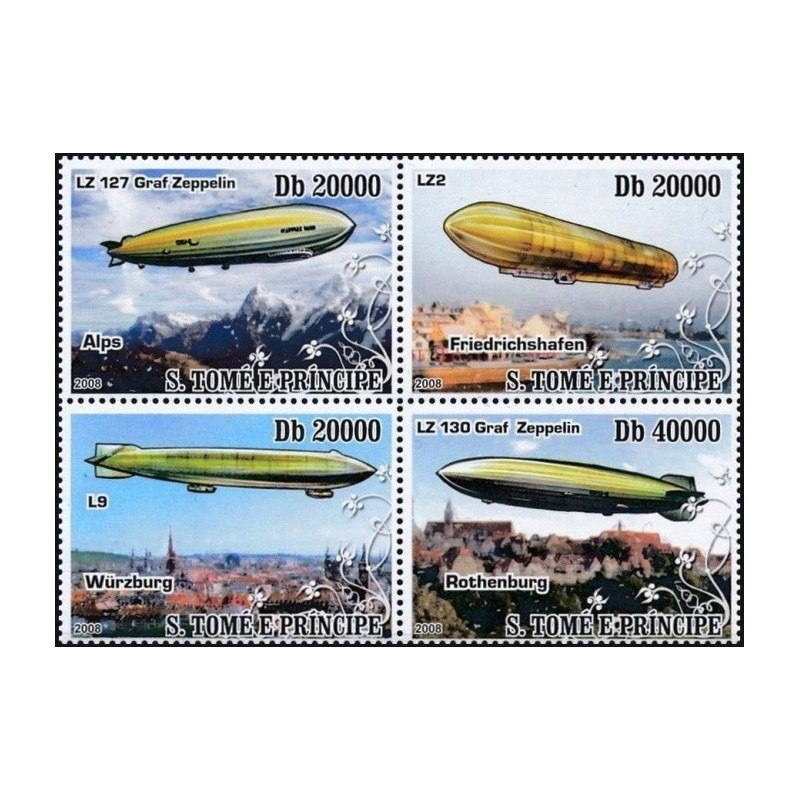Sao Tome and Principe stamps (2008) for sale. Zeppelins